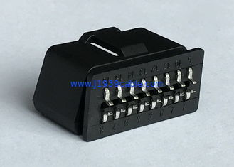 16 Pin J1962 OBD2 OBDII Male Plug Connector with Curved Pins at The Back