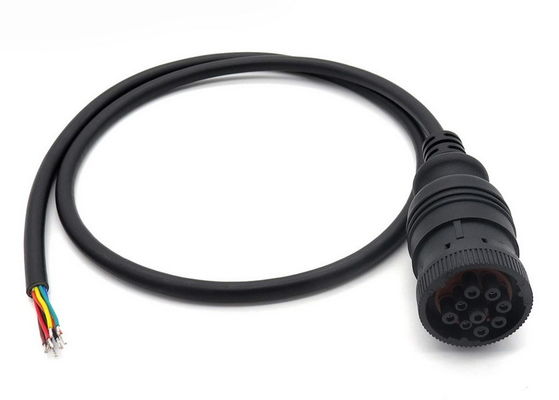 Black Type 1 J1939 Deutsch 9-Pin Female to Open End CAN Bus Cable
