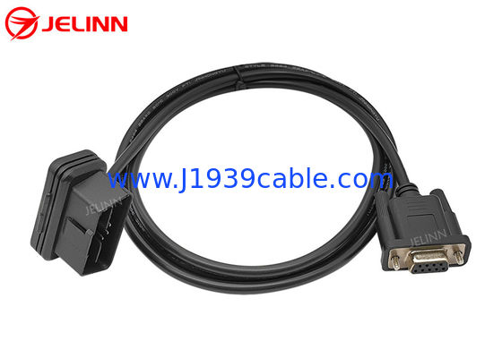 J1962 زاویه راست OBD 2 OBD2 16 پین به RS232 DB9 کابل اتصال