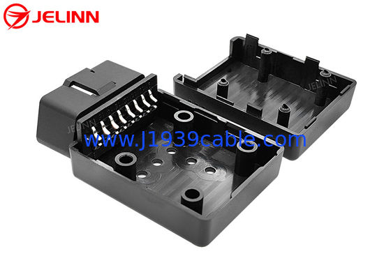 OBD 2 محفظه محفظه OBD2 و اتصال مردانه با پین منحنی